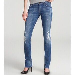 Citizens Of Humanity 28 AVA Low Rise Straight Leg Distressed Denim Jerome Dahan